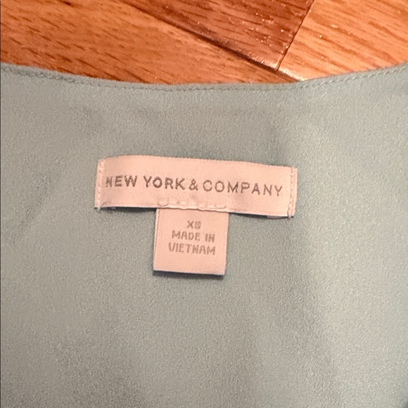New York & Company Light Blue Blouse with Button Detail - Picture 2 of 4